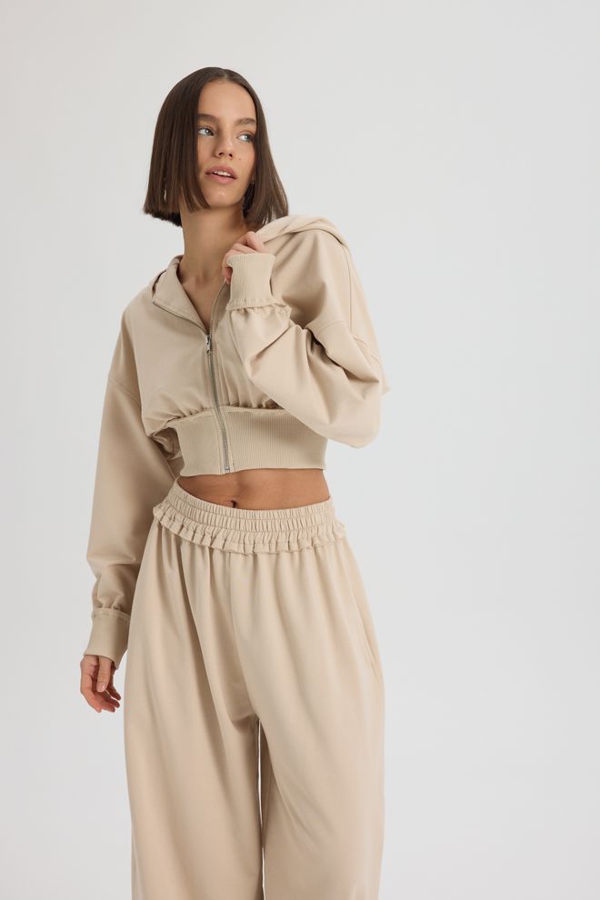 Mai Collection Бежов Небрежен Спорт Уголемен Размер Комплект Дрехи на едро Скромна мода