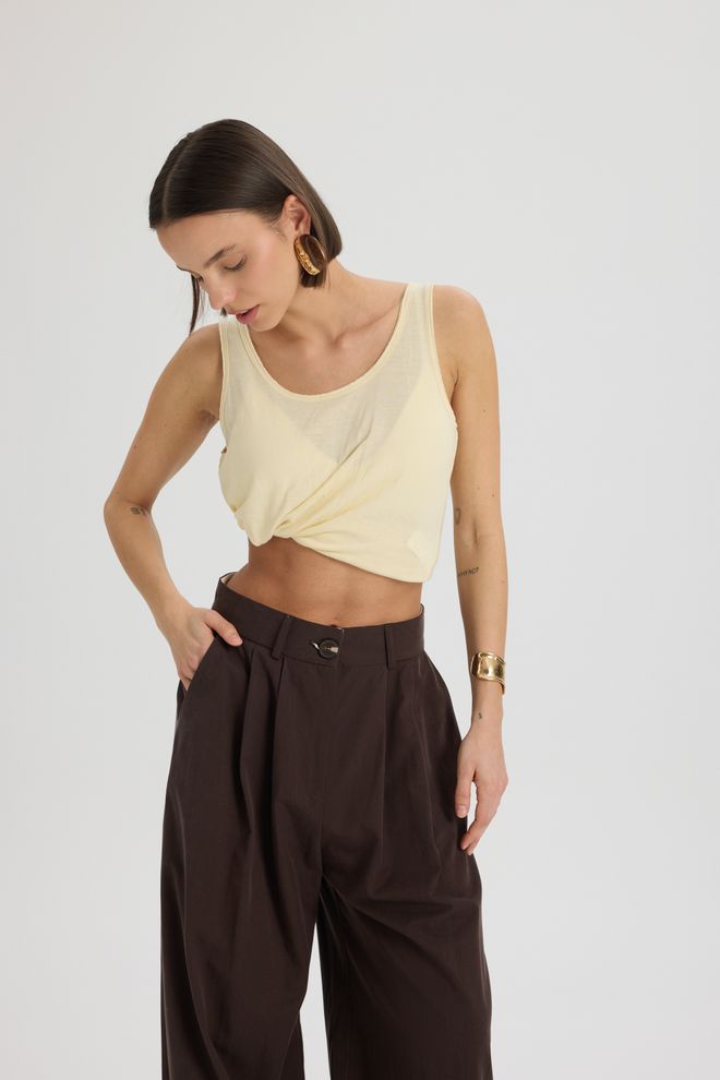 Mai Collection Коричневые Палаццо С Высокой Талией И Широкими Штанинами Оптовая продажа одежды Повседневный