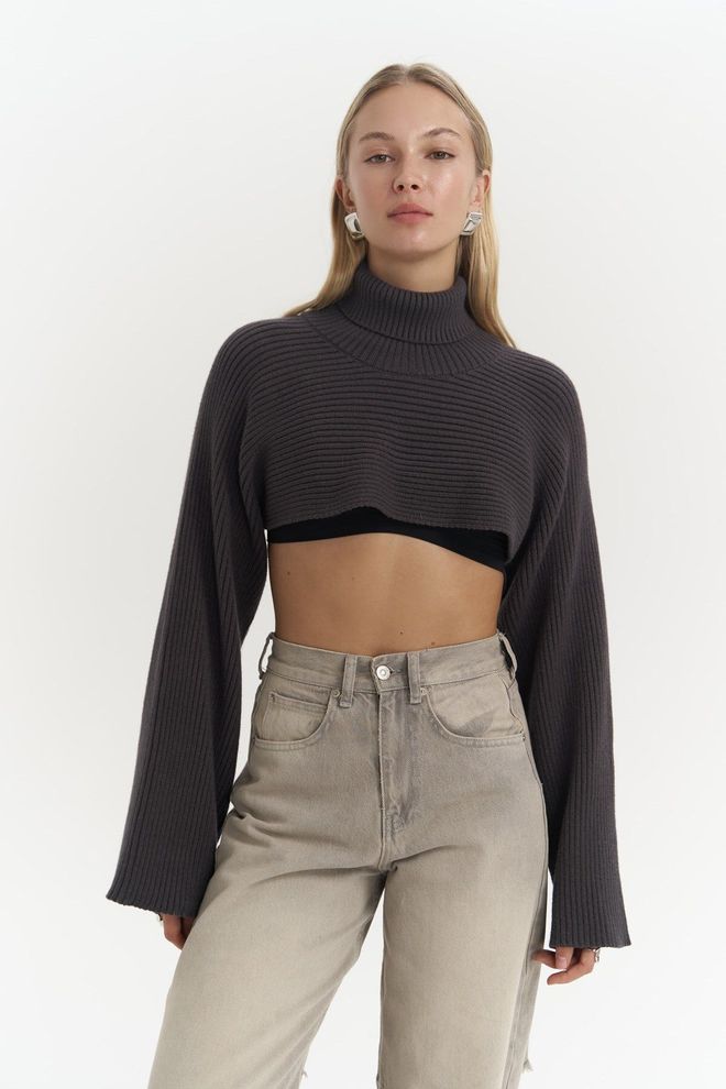 Mai Collection “Coperni Anthracite” Megztinis Bolero Antracitas Didmeninė prekyba drabužiais Kokteilinė