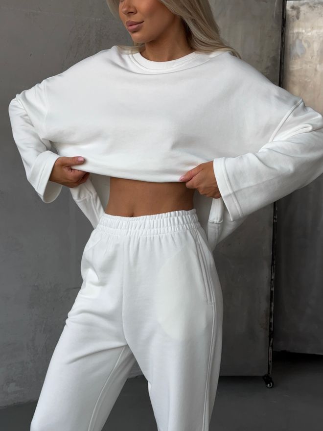 Mai Collection Čerešňová Tepláková Súprava Biela Veľkoobchod s oblečením Polyester