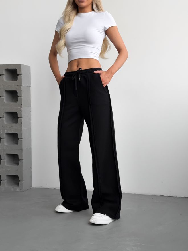 Mai Collection Reverse Sweatpants Black Wholesale Clothing Gym