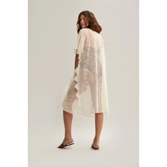 عارض ملابس بالجملة يرتدي 33205 - Guipure Detailed Off-White Embroidered Beach Dress - Ecru، تركي بالجملة فستان من Mare Style