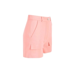 Ένα μοντέλο χονδρικής πώλησης ρούχων φοράει 33238 - Organic Cotton Shorts - Pink, τούρκικο Σορτσάκι χονδρικής πώλησης από Mare Style