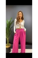 A wholesale clothing model wears max10755-high-waist-wide-leg-women's-trousers, Turkish wholesale  of 