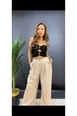 A wholesale clothing model wears max10768-high-waist-wide-leg-women's-trousers, Turkish wholesale  of 