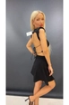 A wholesale clothing model wears max10893-backless-crew-neck-zero-sleeve-women's-knitwear-blouse, Turkish wholesale  of 