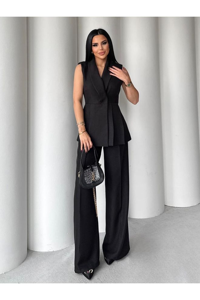Maxi Modena Eleganza Senza Tempo: Abito In Lino Doppiopetto Senza Maniche Abbigliamento all'ingrosso Elegante