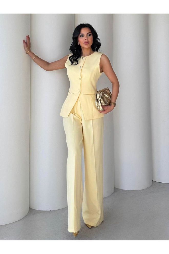 Maxi Modena Abito Formale Elegante Giallo Abbigliamento all'ingrosso Formale