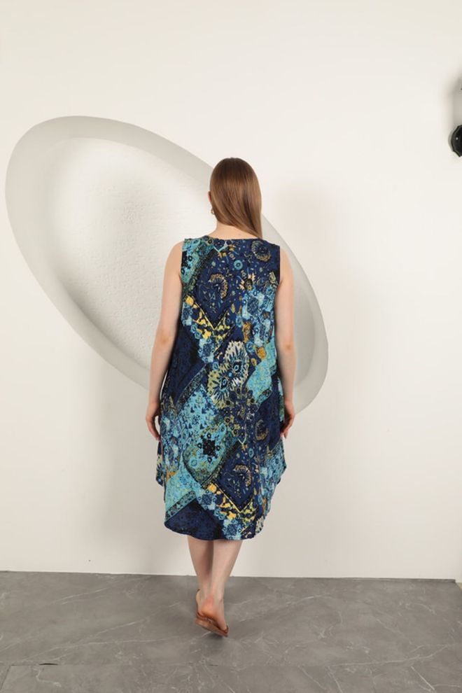 Maxi Modena Viscose Fabric Ethnic Patterned Dress scissors Wholesale Clothing 5