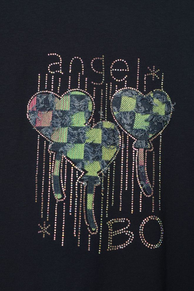 Maxi Modena Suprem Fabric Stone Printed Women's T Shirt Navy Wholesale Clothing No Fabric