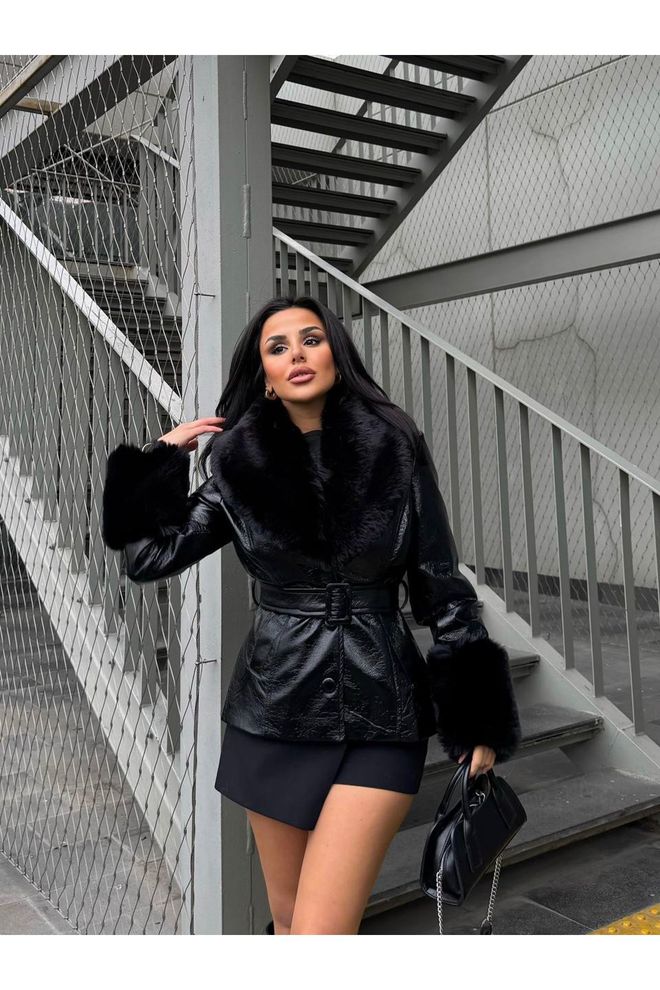 Maxi Modena Μπουφάν Μαύρο Διπλής Σειράς Χονδρικό εμπόριο ενδυμάτων Casual