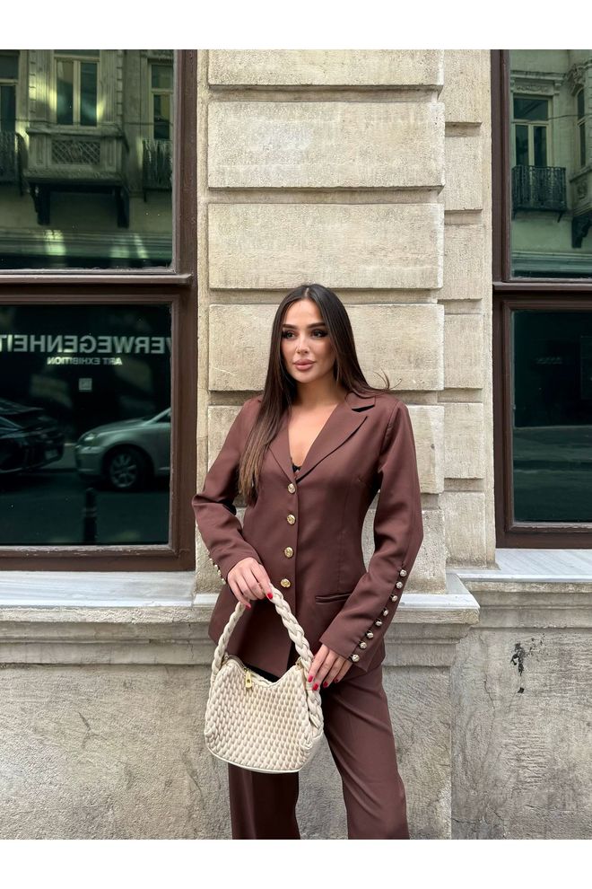Maxi Modena Καφέ Επίσημο Κομψό Ταγέρ Χονδρικό εμπόριο ενδυμάτων 0