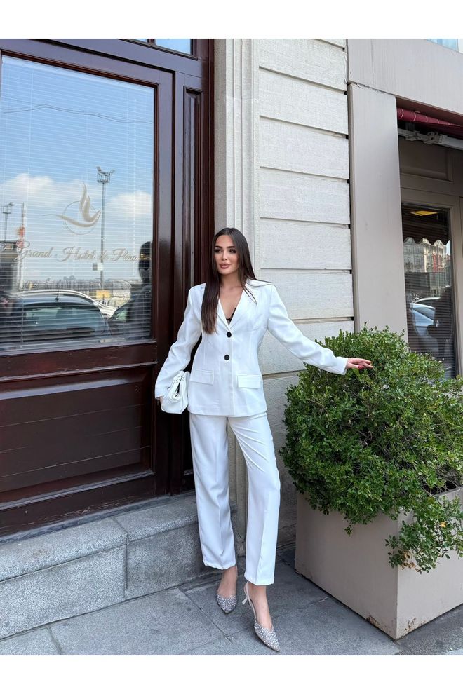 Maxi Modena Bijela Elegantna Formalna Haljina Blejzer Veleprodaja odjeće Proljeće