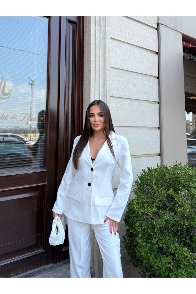 Maxi Modena Bijela Elegantna Formalna Haljina Blejzer Veleprodaja odjeće Posao