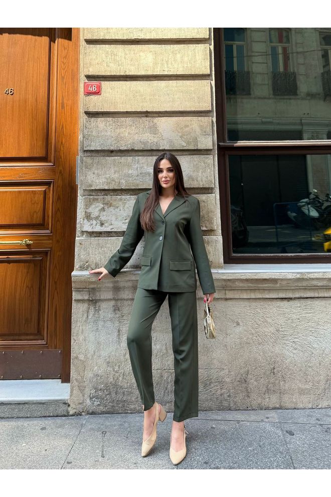 Maxi Modena Green Elegant Formal Blazer Dress Wholesale Clothing Formal