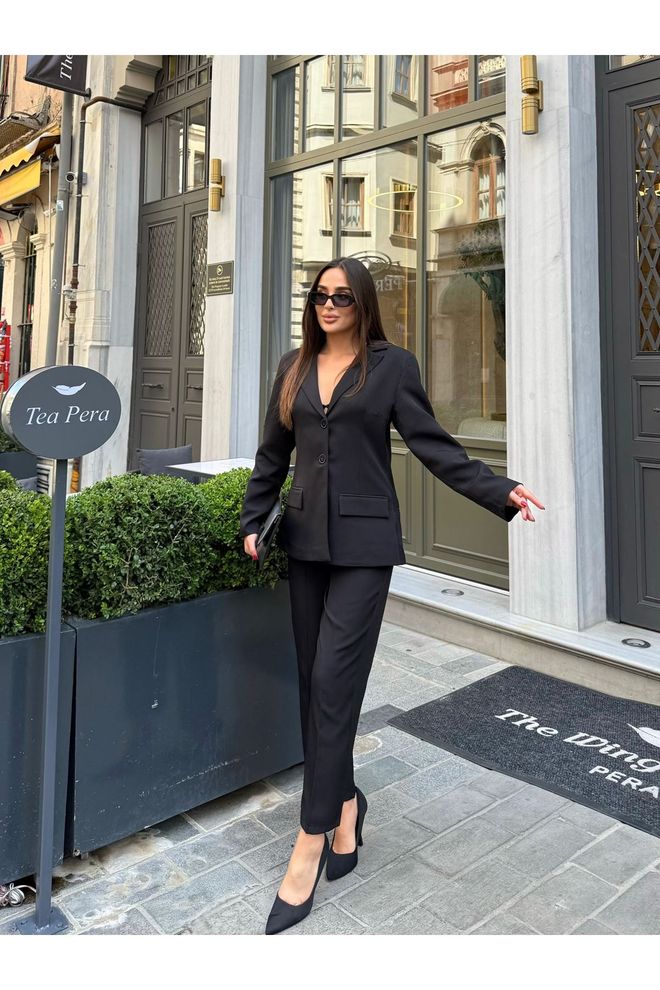 Maxi Modena Black Formal Elegant Blazer Dress Midi Wholesale Clothing Formal