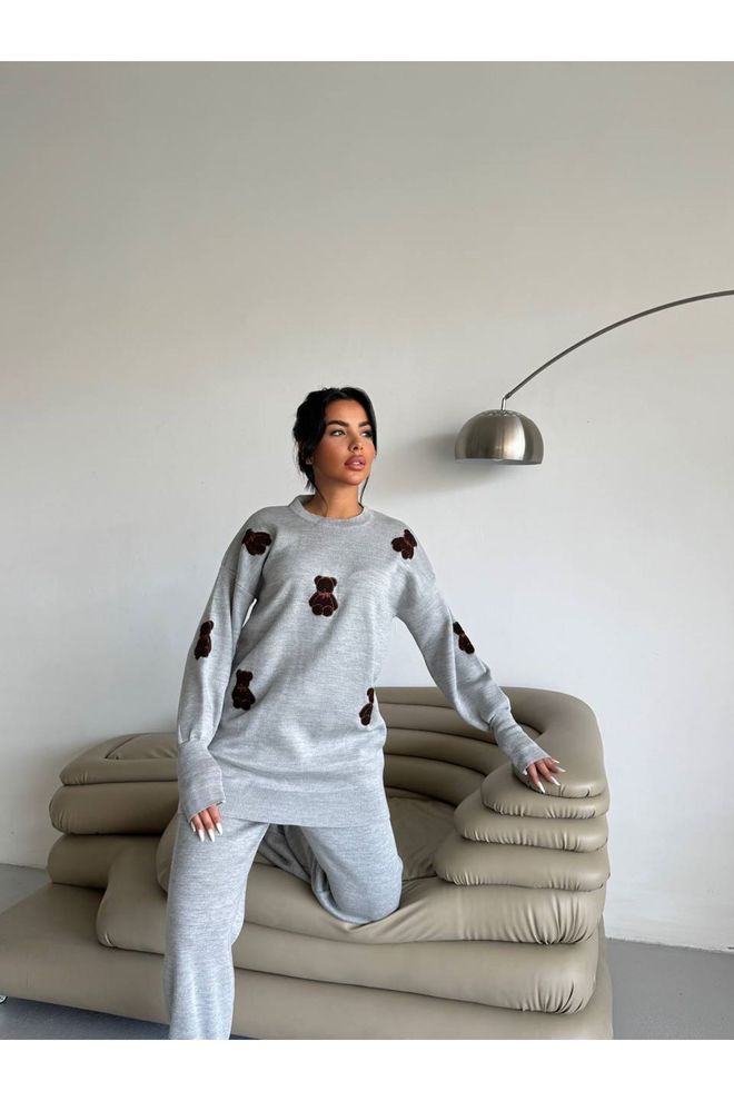 Maxi Modena Σετ Γκρι Casual Αθλητικό Απλό Τζόγκερ Χονδρικό εμπόριο ενδυμάτων Απλό
