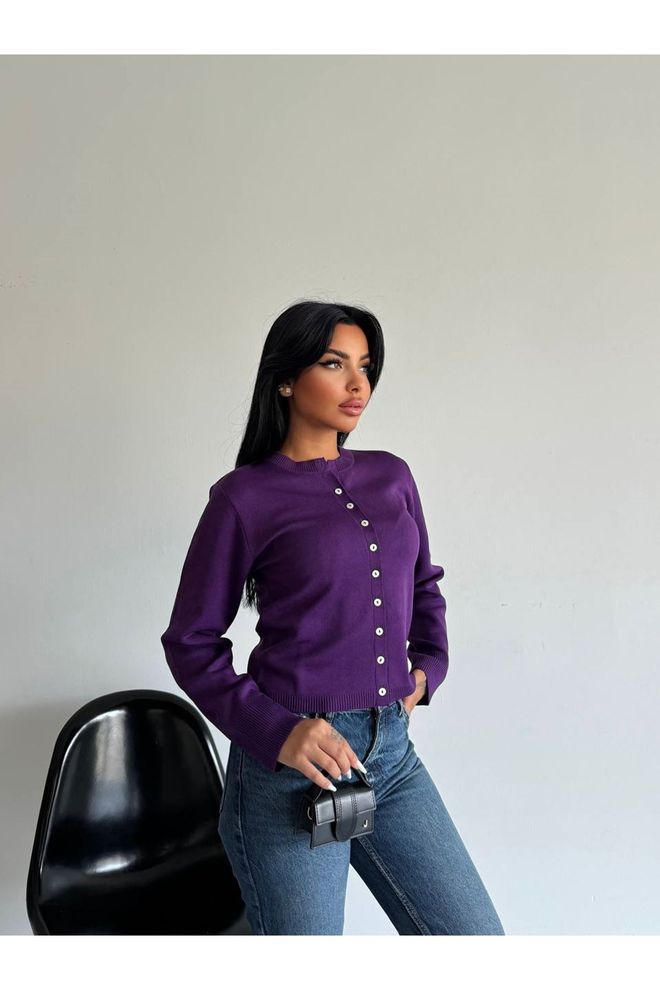 Maxi Modena Purple Casual Elegant Cardigan Wholesale Clothing Lounge