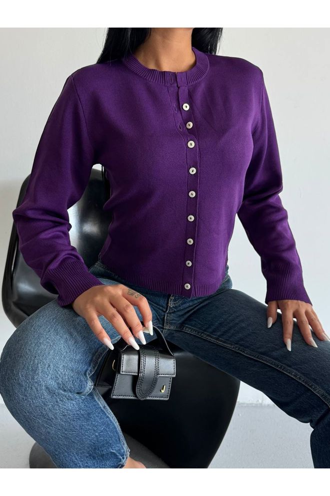 Maxi Modena Purple Casual Elegant Cardigan Wholesale Clothing Elegant