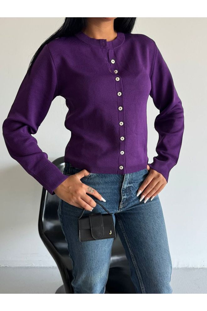 Maxi Modena Purple Casual Elegant Cardigan Wholesale Clothing Spring