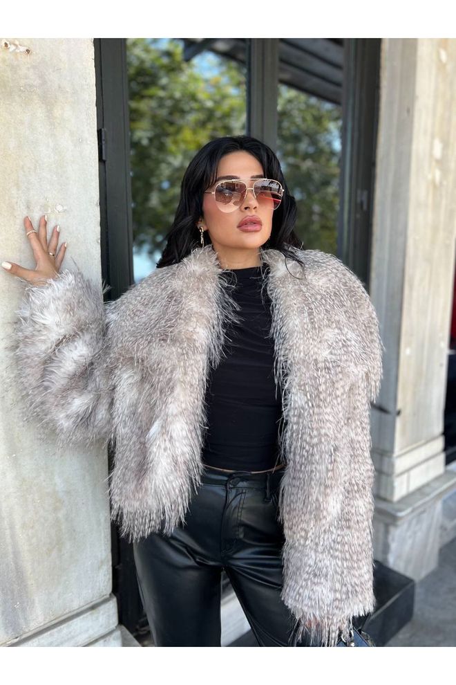Maxi Modena Chaqueta Bomber Gris Con Cuello Con Muescas Y Cremallera Ropa al por mayor Antiguo