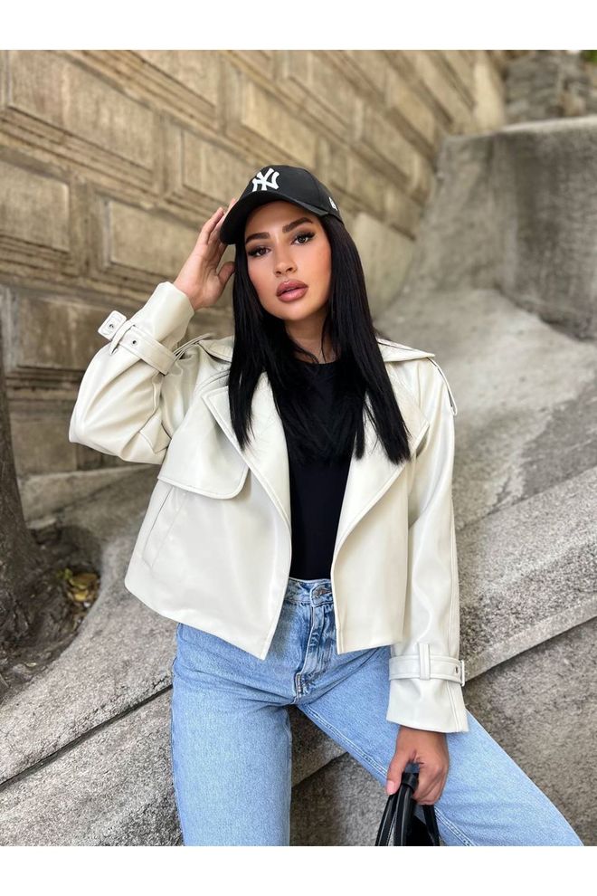 Maxi Modena Beyaz Çift Düğmeli Blazer Ceket Toptan Giyim Gündelik