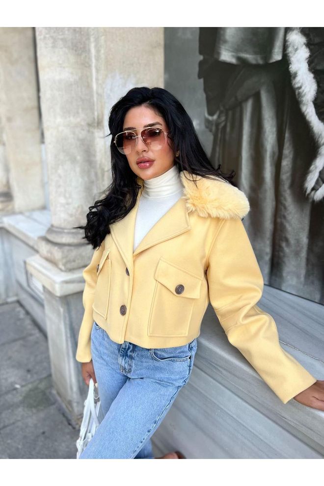 Maxi Modena Beige Einreihiger Blazer Jacke Großhandelskleidung Lässig