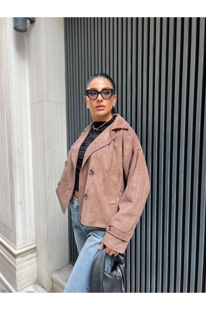 Maxi Modena Brown Double Breasted Blazer Jacket Wholesale Clothing Lounge