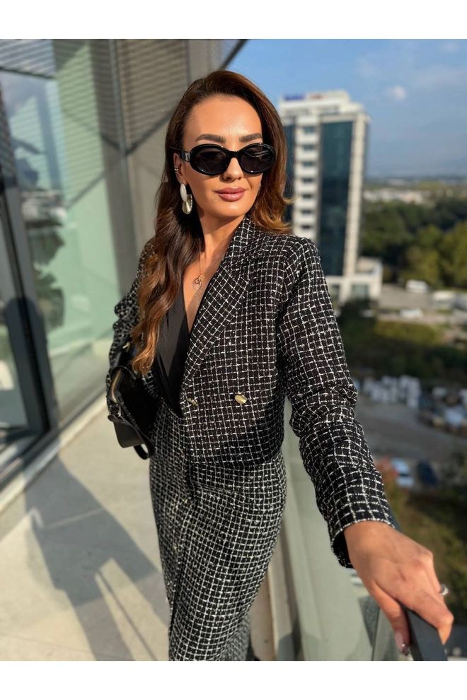 Maxi Modena Siyah Zarif Nostaljik Set Toptan Giyim Nostaljik