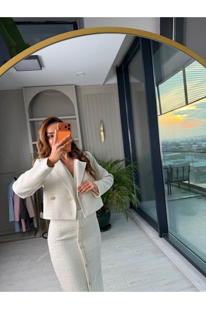 Maxi Modena Bej Zarif Resmi Set Toptan Giyim Resmi