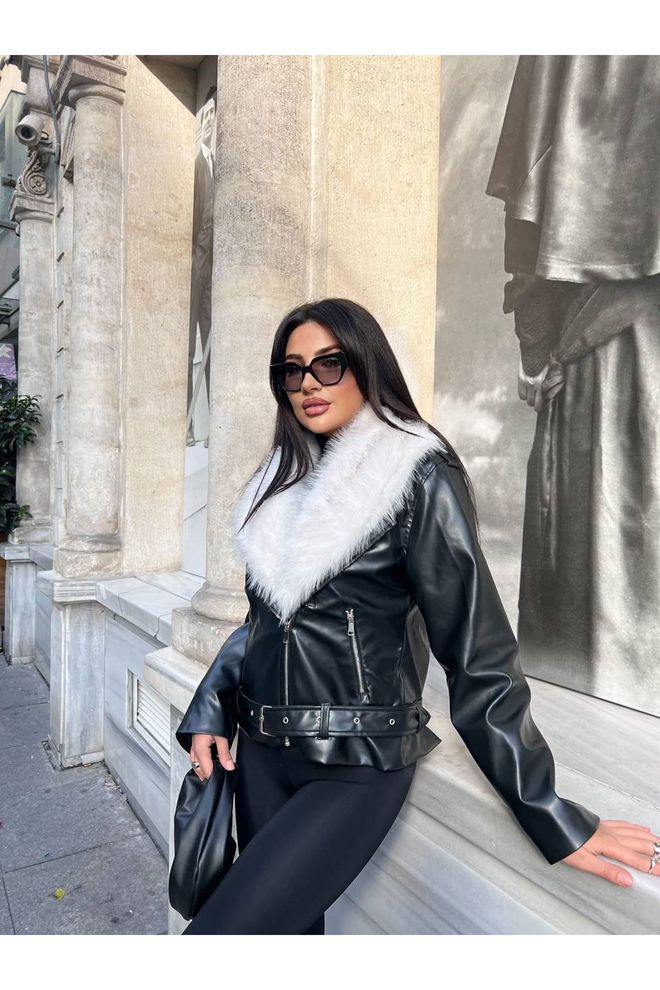 Maxi Modena Μαύρο Μπουφάν Bomber Με Λεπτή Γραμμή Και Φερμουάρ Χονδρικό εμπόριο ενδυμάτων Casual