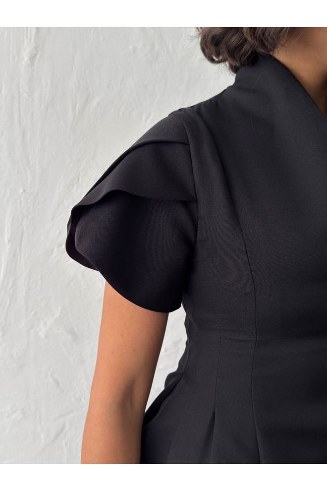 Maxi Modena Schwarz Formal Elegant Glam Tailliert Anzug Großhandelskleidung Frühling