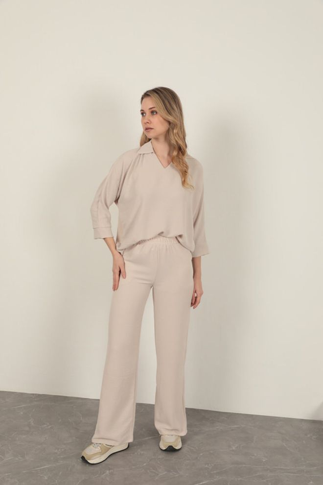 Maxi Modena Pantaloni Larghi In Tessuto Aerobin Stone Abbigliamento all'ingrosso Casuale