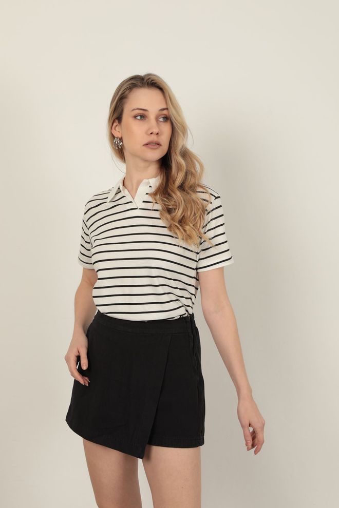 Maxi Modena Γυναικείο Μπλουζάκι Suprem Fabric Με Ριγέ Πολύχρωμο Χονδρικό εμπόριο ενδυμάτων Casual