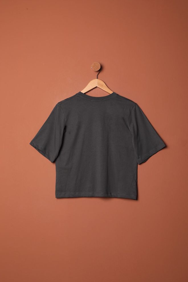 Maxi Modena Suprem Fabric Stone Detailed T Shirt Anthracite Wholesale Clothing Birthday