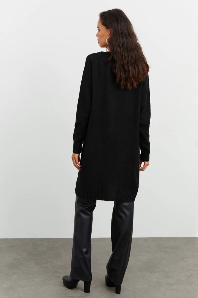 Mina Fashion Black Pocket Cardigan Wholesale Clothing Modest