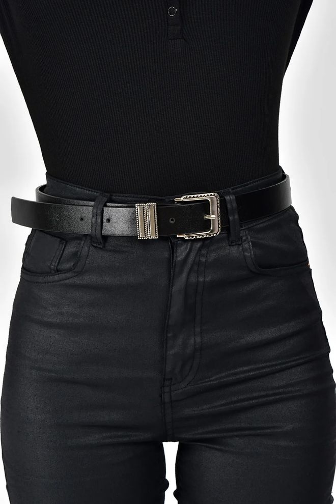Mina Fashion Cinturón Con Hebilla De Piedra Negra Ropa al por mayor 0