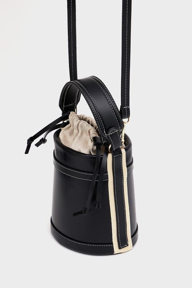 Mina Fashion Contrast Stitched Bucket Hand And Shoulder Bag Wholesale Clothing 0