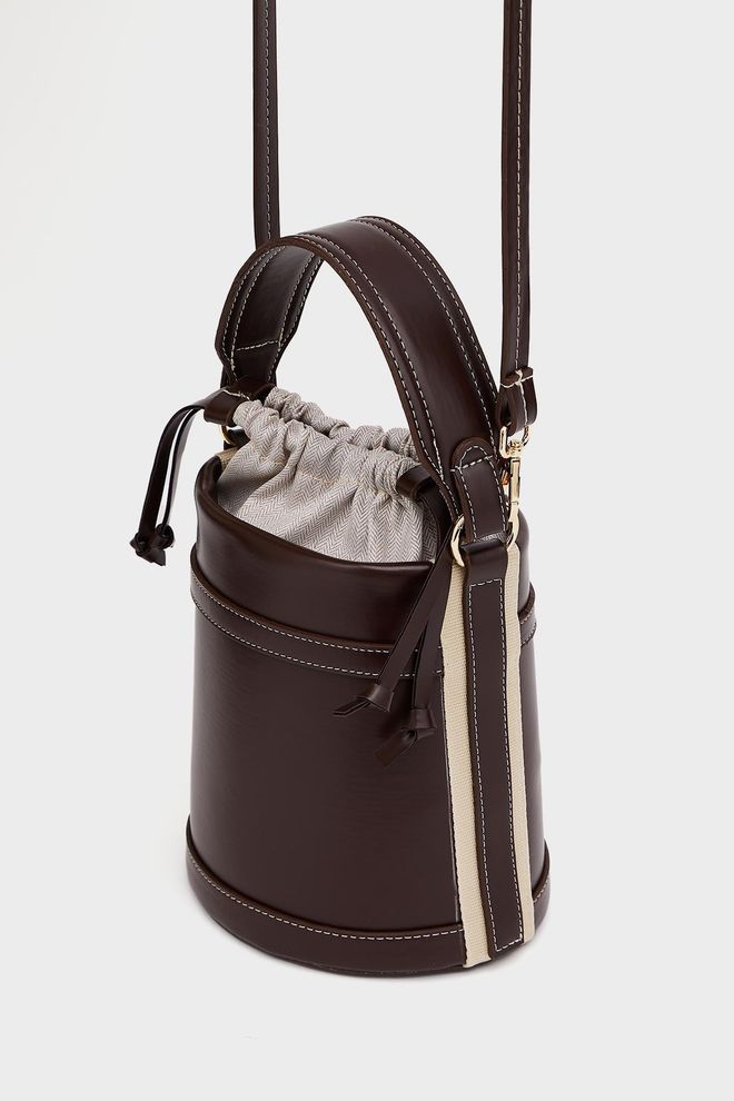 Mina Fashion Contrast Stitched Bucket Hand And Shoulder Bag Wholesale Clothing 0