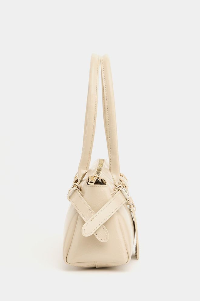 Mina Fashion Bolsa de mão e ombro detalhada com cinto de fivela dupla Mink Roupas por atacado 1