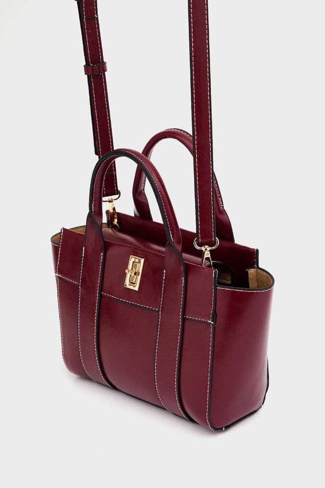 Mina Fashion Mini bolsa de mão e ombro Burgundy Roupas por atacado 4