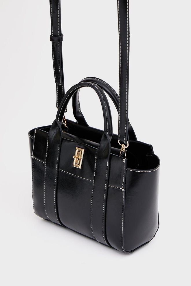 Mina Fashion Geantă de mână și umăr Mini Tote Negru Îmbrăcăminte cu ridicata 5