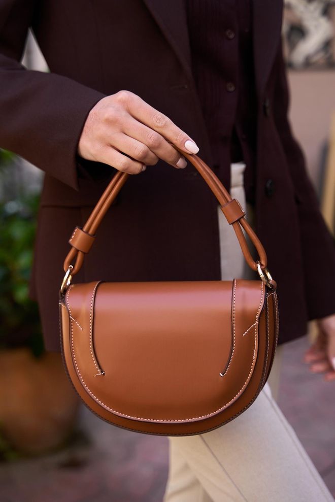Mina Fashion Контрастна зашита чанта за ръце и рамо Taba Дрехи на едро 0