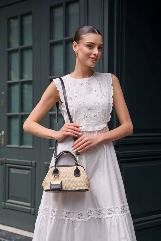 Mina Fashion حقيبة يد صغيرة بتصميم شبكي أسود ملابس بالجملة 0