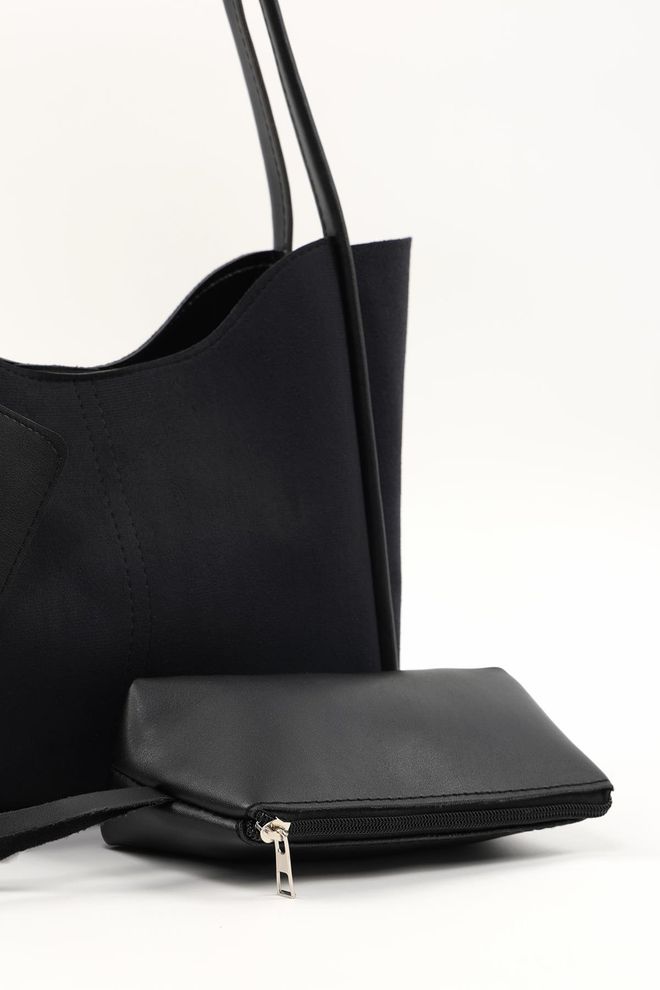 Mina Fashion Bolsa Feminina De Mão E Ombro Com Carteira De Couro Sintético Bolsa De Maquiagem Com Encaixes Roupas por atacado 5