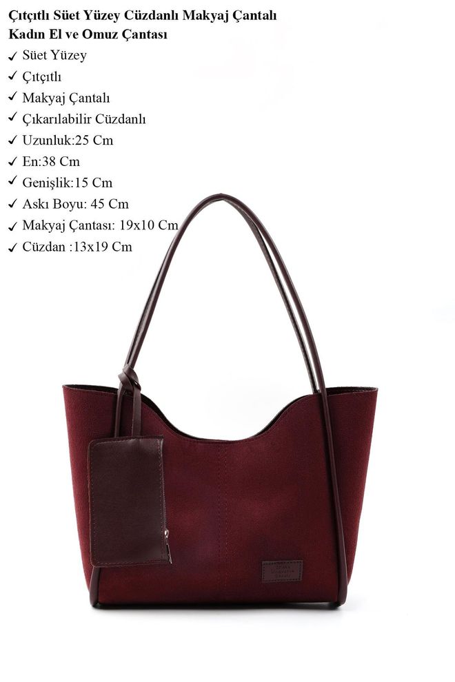 Mina Fashion Bolsa Feminina De Mão E Ombro Com Carteira De Couro Sintético Bolsa De Maquiagem Com Encaixes Roupas por atacado 4