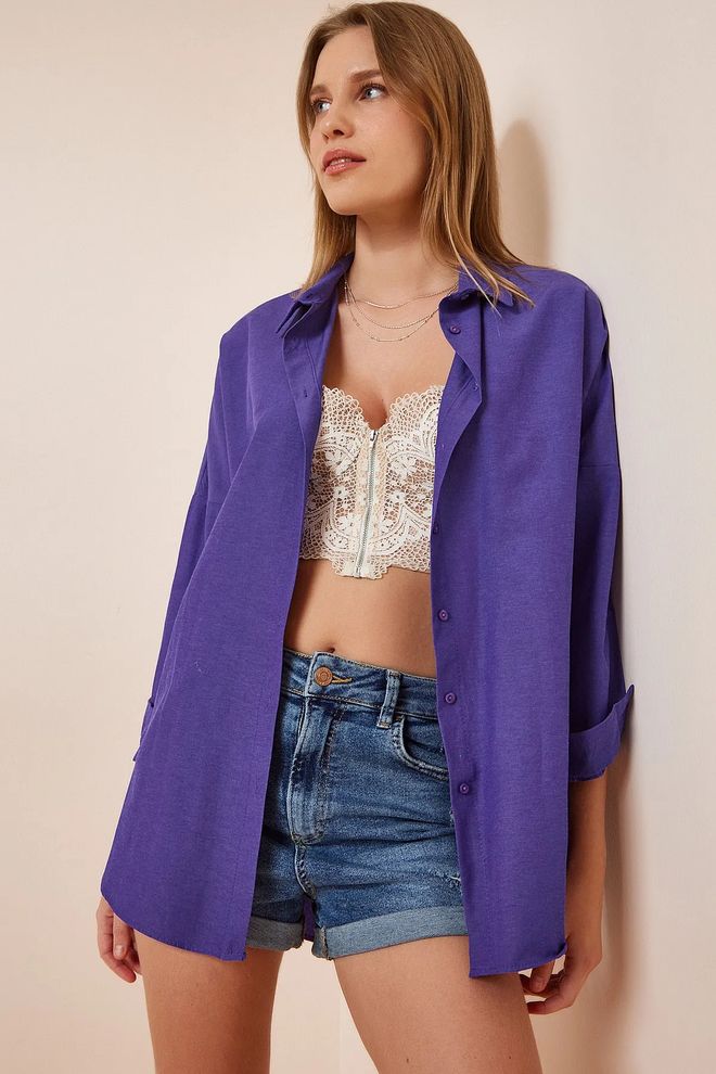 Mina Fashion Oversized lang basisshirt Groothandel Kleding Bescheiden