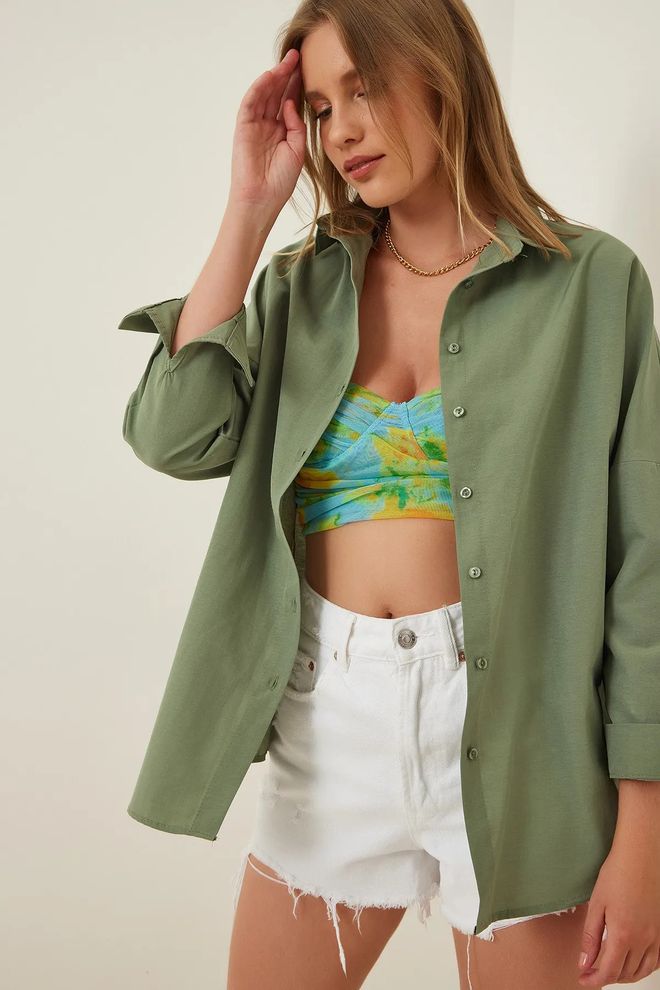 Mina Fashion Oversized lang basisshirt Groothandel Kleding Bescheiden