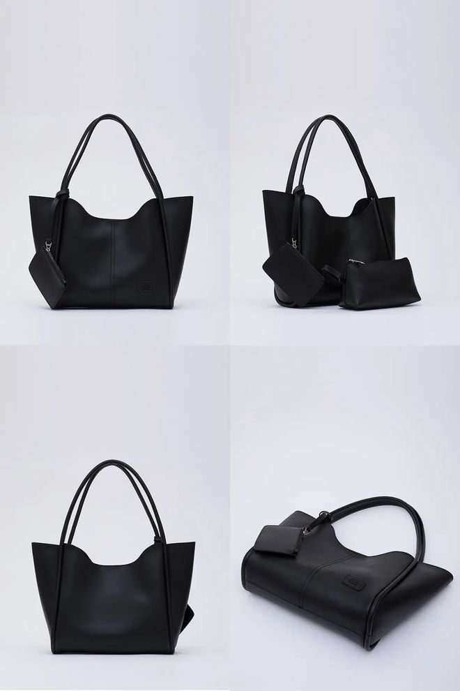 Mina Fashion Bolsa Feminina De Mão E Ombro Com Fecho De Pressão Carteira De Couro Sintético E Bolsa De Maquiagem Roupas por atacado 7