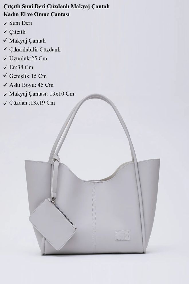 Mina Fashion Bolsa Feminina De Mão E Ombro Com Fecho De Pressão Carteira De Couro Sintético E Bolsa De Maquiagem Roupas por atacado 2